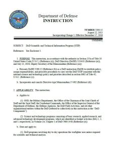 First page of DoD Instruction 3200.12